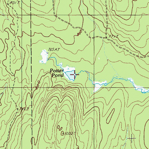 Topographic Map of Potter Pond, ME