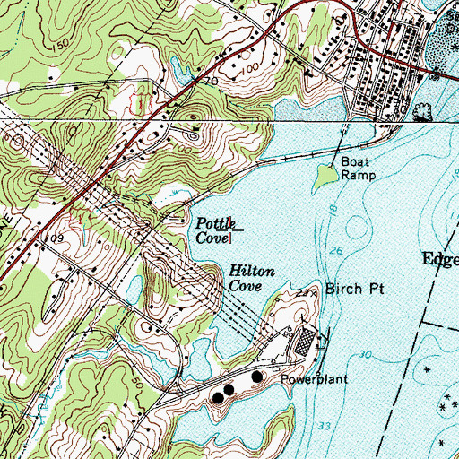 Topographic Map of Pottle Cove, ME