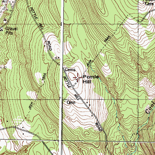 Topographic Map of Pottle Hill, ME