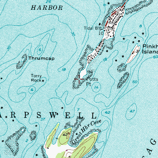 Topographic Map of Potts Point, ME