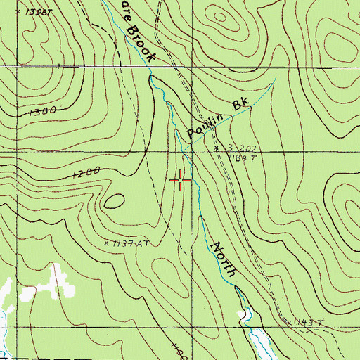 Topographic Map of Poulin Brook, ME
