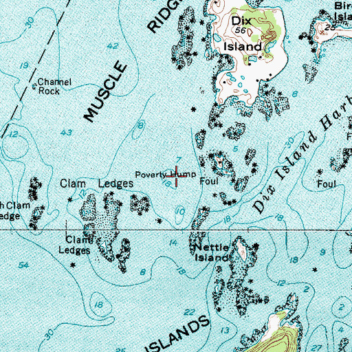 Topographic Map of Poverty Hump, ME