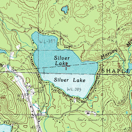 Topographic Map of Silver Lake, ME