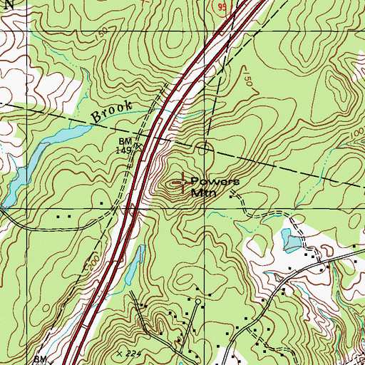 Topographic Map of Powers Mountain, ME