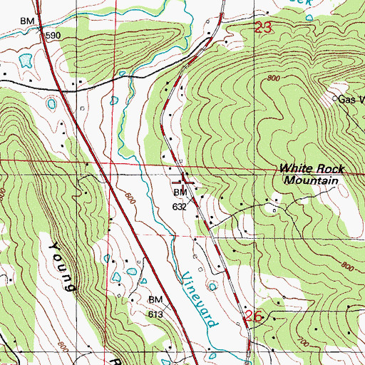 Topographic Map of Big Rock, AR