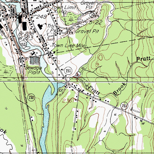 Topographic Map of Pratt Brook, ME