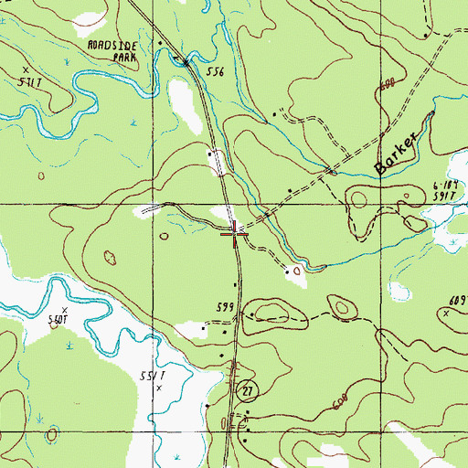 Topographic Map of Pratt Corner School, ME