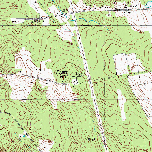Topographic Map of Pratt Hill, ME