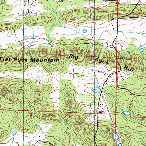 Topographic Map of Big Rock Hill, AR