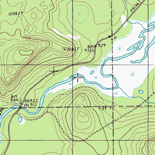 Topographic Map of Pratt Lake Stream, ME