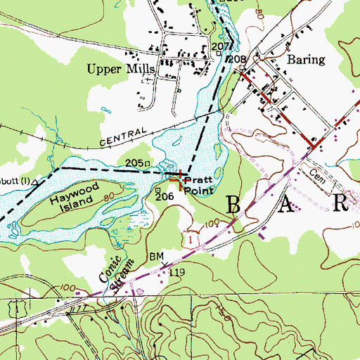 Topographic Map of Pratt Point, ME