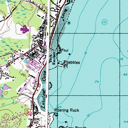 Topographic Map of Prebbles Point, ME