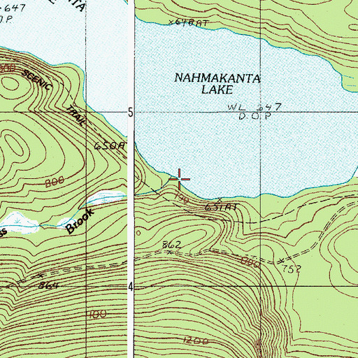 Topographic Map of Prentiss Brook, ME
