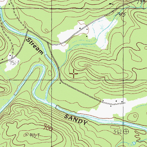 Topographic Map of Prescott School, ME