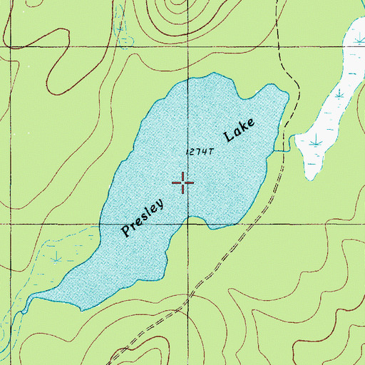 Topographic Map of Presley Lake, ME
