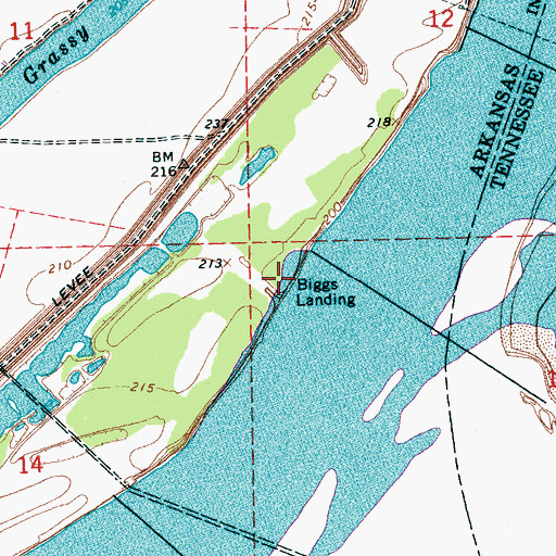 Topographic Map of Biggs Landing, AR