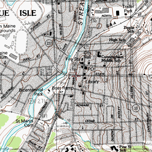 Topographic Map of Presque Isle, ME