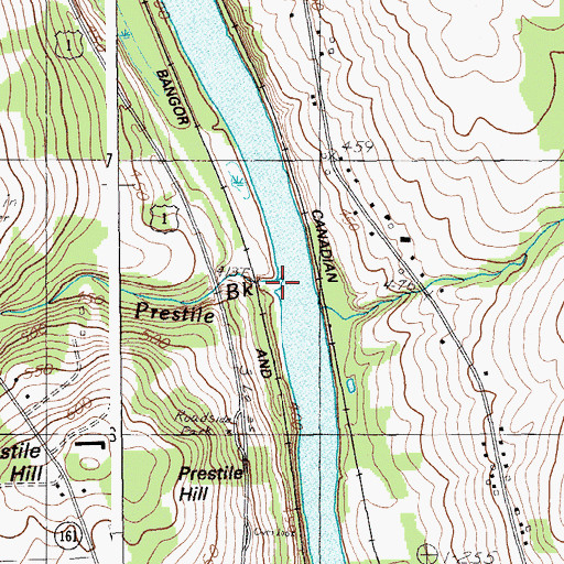 Topographic Map of Prestile Brook, ME