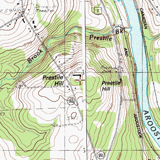 Topographic Map of Prestile Hill, ME