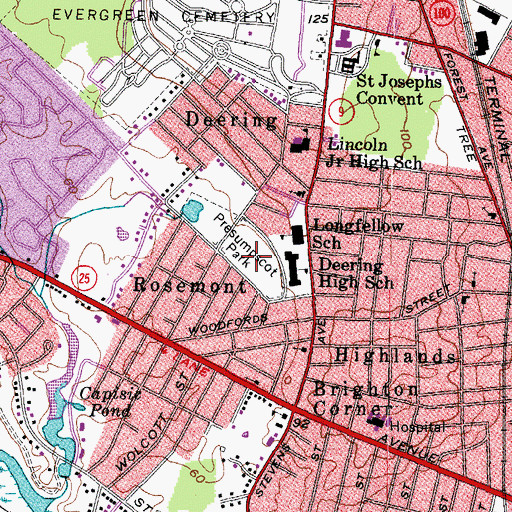 Topographic Map of Presumpscot Park, ME