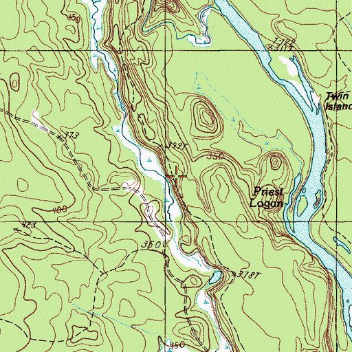 Topographic Map of Priest Logan, ME