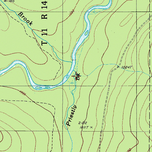 Topographic Map of Priestly Brook, ME