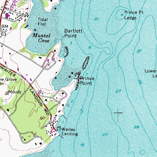 Topographic Map of Prince Point, ME