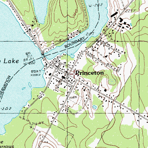 Topographic Map of Princeton, ME