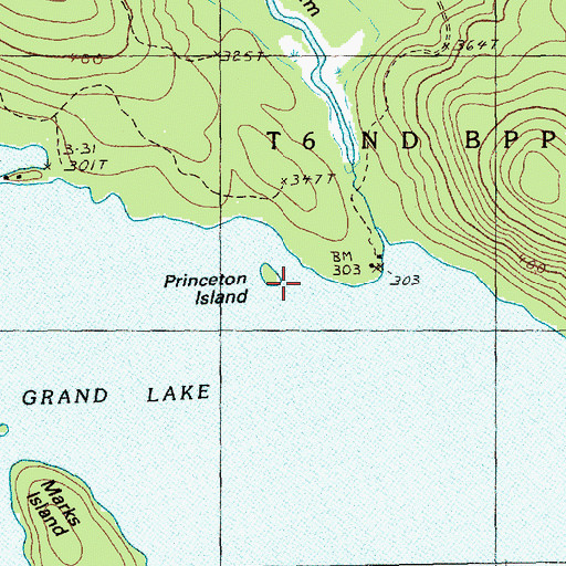 Topographic Map of Princeton Island, ME