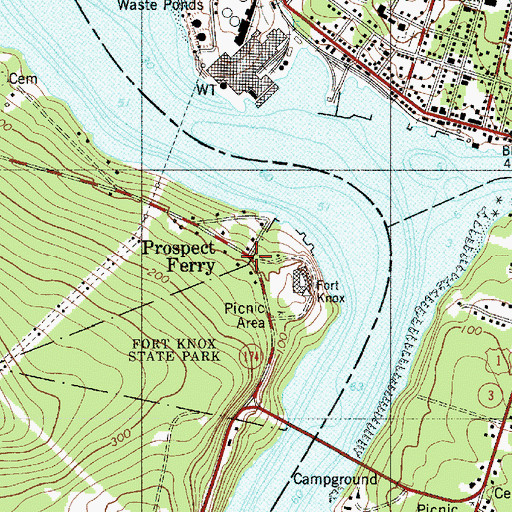 Topographic Map of Prospect Ferry, ME