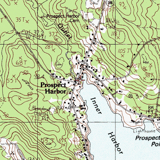 Topographic Map of Prospect Harbor, ME