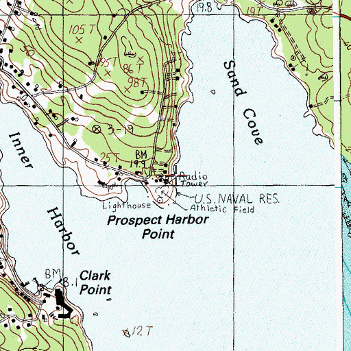 Topographic Map of Prospect Harbor Point, ME