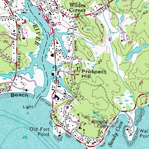 Topographic Map of Prospect Hill, ME