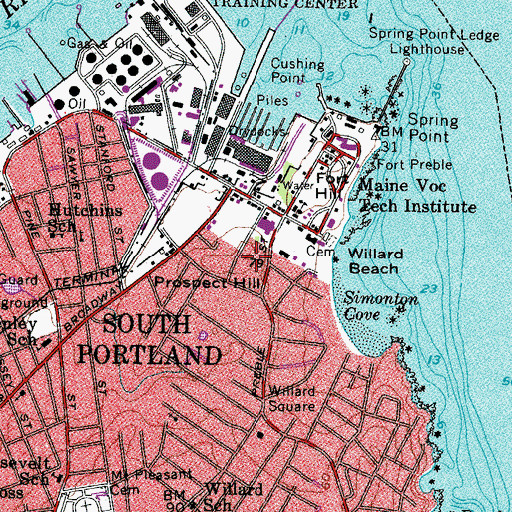 Topographic Map of Prospect Hill, ME