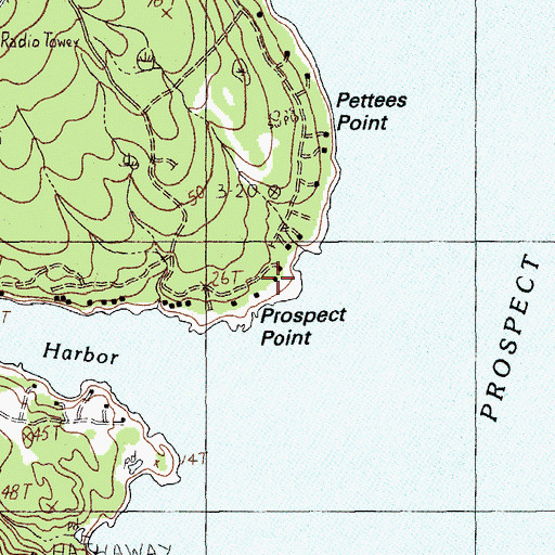 Topographic Map of Prospect Point, ME