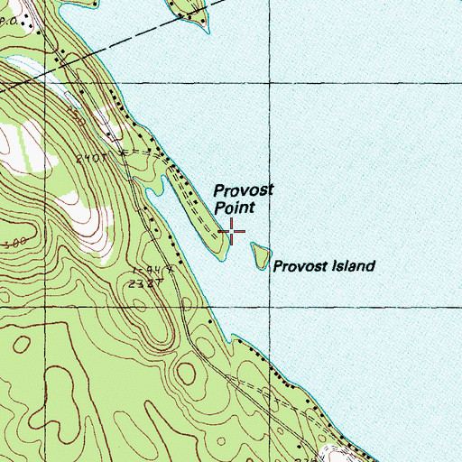 Topographic Map of Provost Point, ME