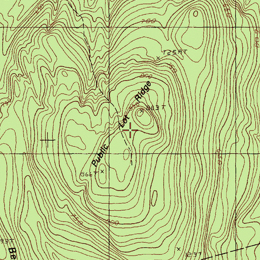 Topographic Map of Public Lot Ridge, ME