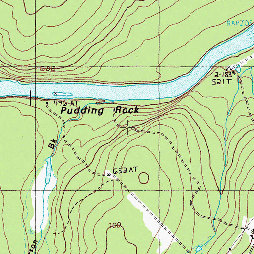 Topographic Map of Pudding Rock, ME