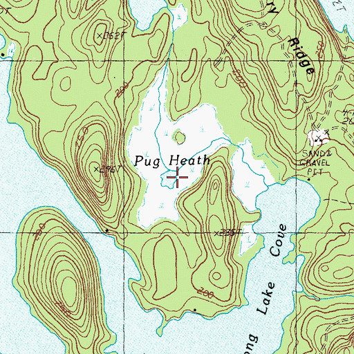 Topographic Map of Pug Heath, ME