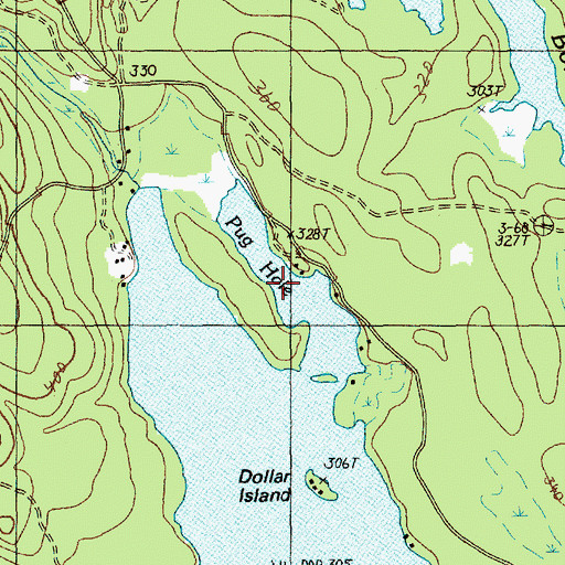 Topographic Map of Pug Hole, ME
