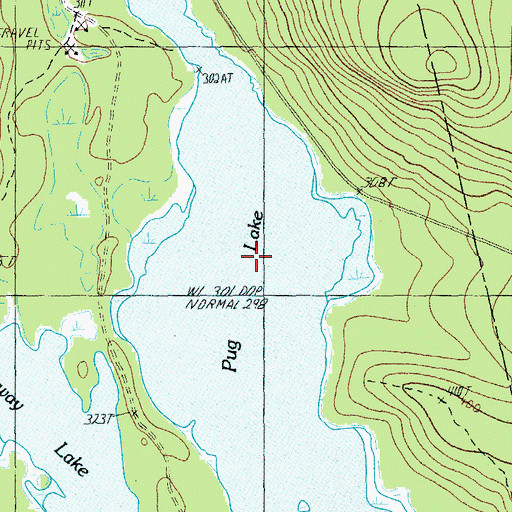 Topographic Map of Pug Lake, ME