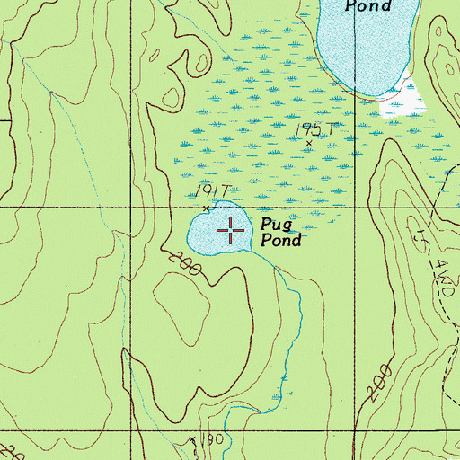Topographic Map of Pug Pond, ME
