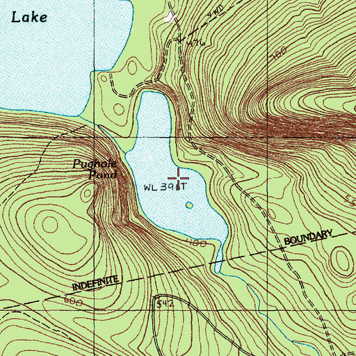 Topographic Map of Pughole Pond, ME