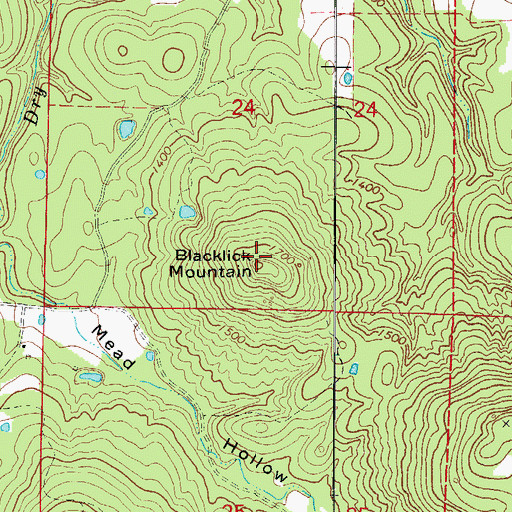 Topographic Map of Blacklick Mountain, AR