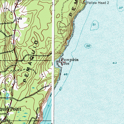 Topographic Map of Pumpkin Cove, ME
