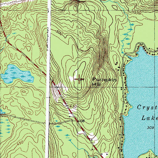 Topographic Map of Pumpkin Hill, ME