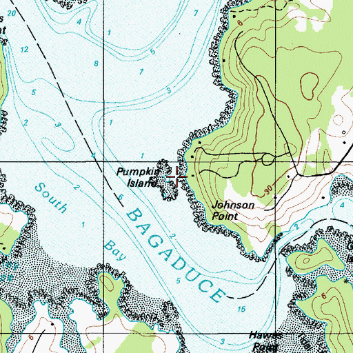 Topographic Map of Pumpkin Island, ME