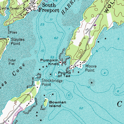 Topographic Map of Pumpkin Knob, ME