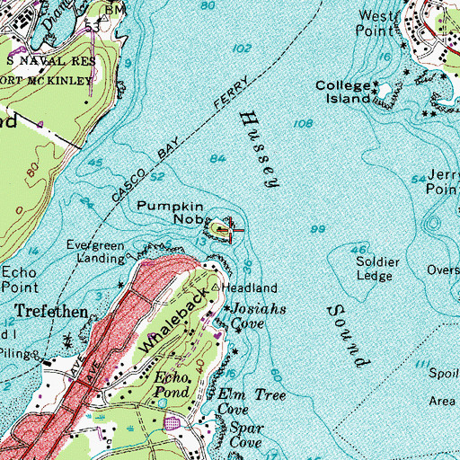 Topographic Map of Pumpkin Nob, ME