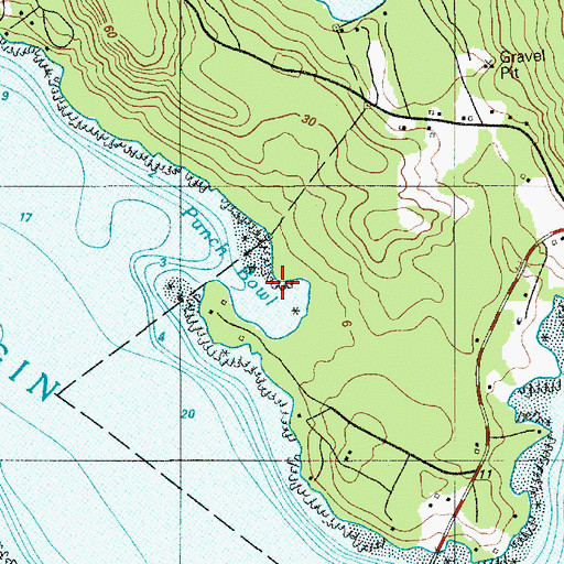 Topographic Map of Punch Bowl, ME